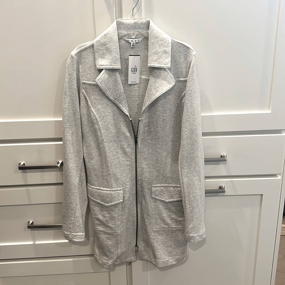 Cabi long zippered lightweight jacket